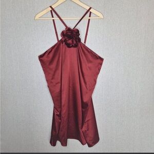 VENUS Burgundy Backless Dress
